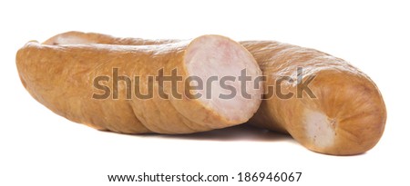 sausage closeup on white background