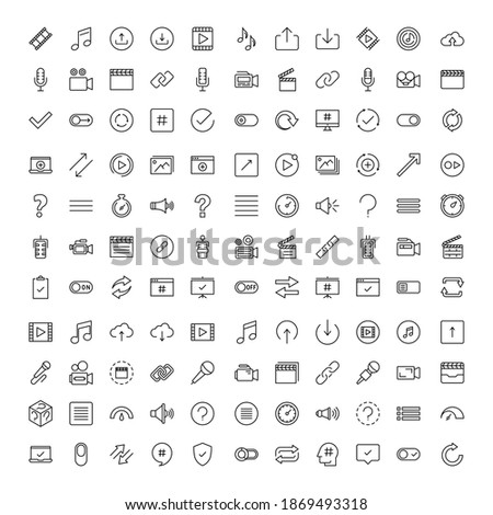 Sign icon set. Collection of high quality outline web pictograms in modern flat style. Black sign symbol for web design and mobile app on white background. Line logo EPS10