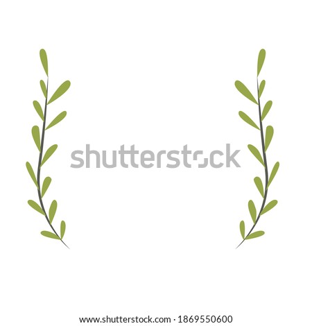 Family monogram for your design. Wreath branch vector illustration