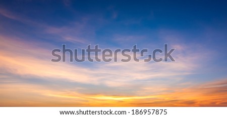 Sunset sky and cloud background Royalty-Free Stock Photo #186957875