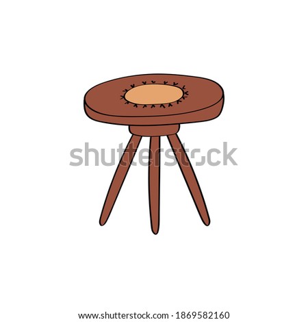 Doodle coffee table icon. Cute hand drawn vector illustration