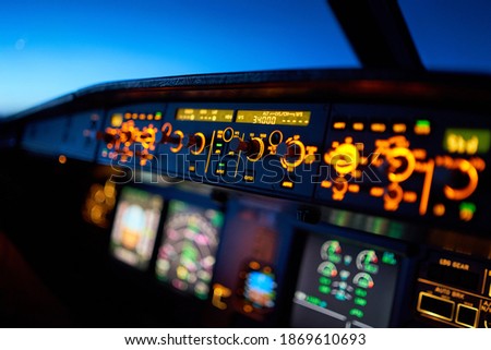 Flying 34000 feet high in an Airbus A320  Royalty-Free Stock Photo #1869610693