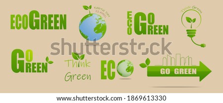 Set of ecology concept. Green concept. Vector illustration.