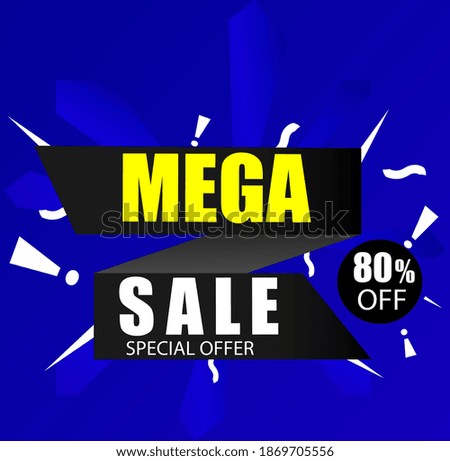 black sale banner on blue background vector graphics