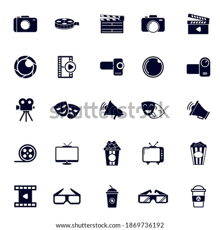 Set of Movie icon logo vector template, Creative Movie logo concept, Icon symbol, Illustration