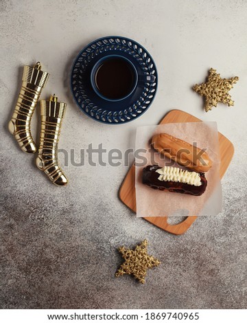 Cake on a bright background. Cake and cakes for tea or coffee. Bright new year images