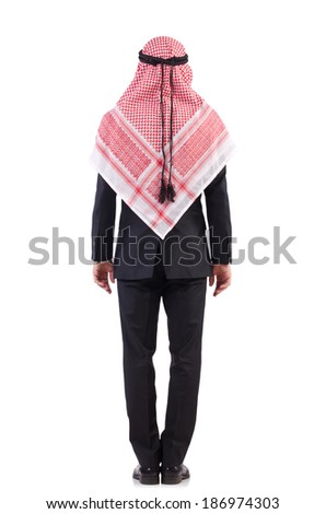 Arab man isolated on white Royalty-Free Stock Photo #186974303