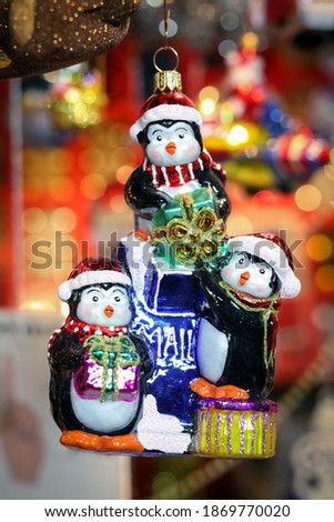 Christmas toy decoration - penguin family 