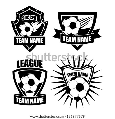 Soccer badge icon symbol set  EPS 10 vector, grouped for easy editing. No open shapes or paths.