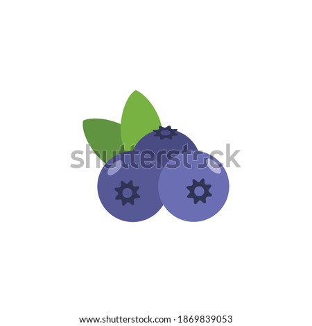 Blueberry In Flat Icon Style Isolated on a White Background - Fruits Icon Vector Illustration.  Royalty-Free Stock Photo #1869839053