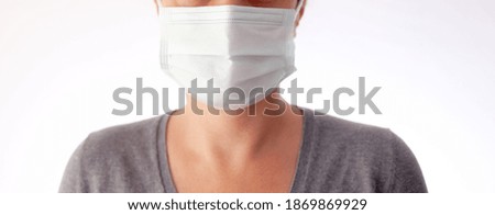 Closeup photo of woman wearing protective medical face mask. Preventive equipment against coronavirus.Sickness