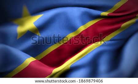 close up waving flag of Congo. flag symbols of Congo.