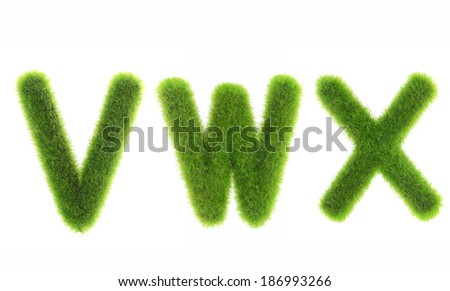grass letter isolated on white background