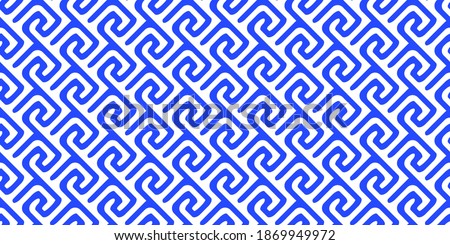greek pattern. seamless old ancient ornament with key element. Abstract blue and white geometric line. Vector background for the fabric cloth, fashion, ceramic floor, ornament textile, texture Royalty-Free Stock Photo #1869949972