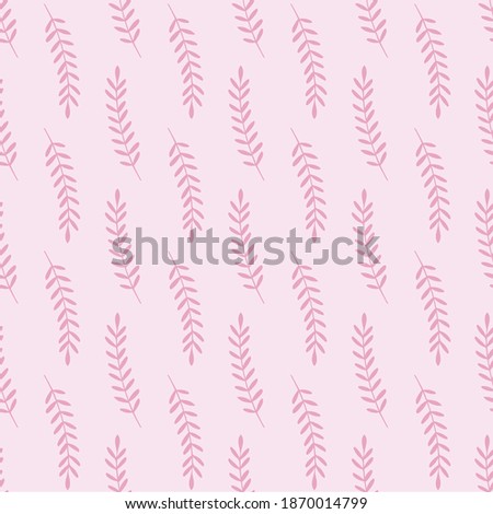 Soft Pink Repeating Leaves Botanical Seamlesss