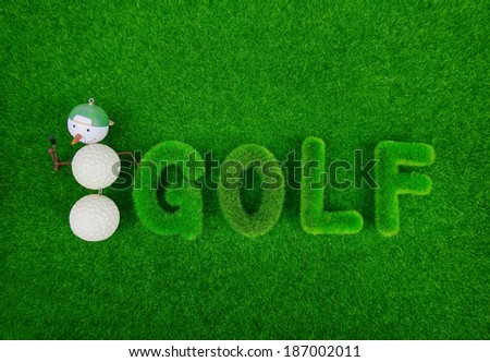 golf green grass word on green background