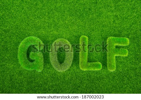 golf green grass word on green background
