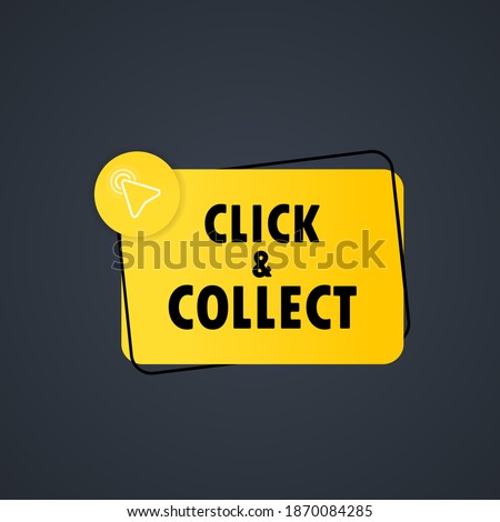 Click and collect icon. Vector sign. Banner with mouse pointer. Flat style trend modern vector illustration
