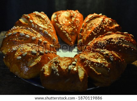 Yummy butter buns with seeds 