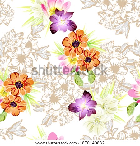 Flower print. Elegance seamless pattern