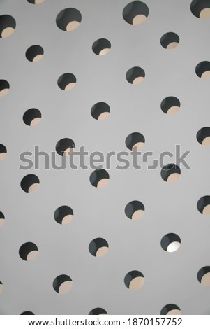 Metal acoustic panels with round perforation. Grey texture,Interior ideas