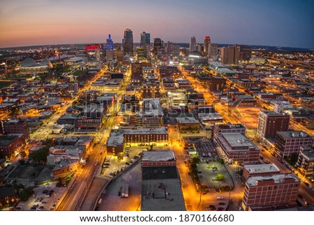 Aerial View of Kansas City, Missouri during the Summer