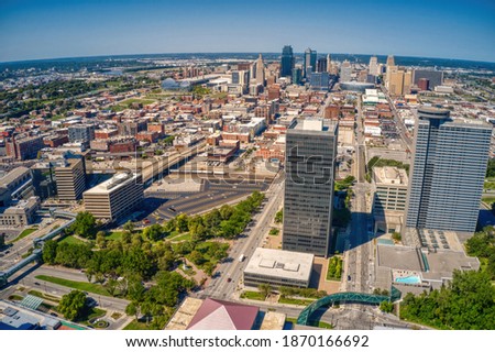 Aerial View of Kansas City, Missouri during the Summer