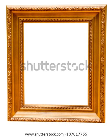 vintage gold frame, isolated on white 