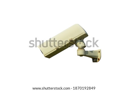 Used Closed Circuit Television Camera or Security CCTV camera isolated on white background. (Clipping path)