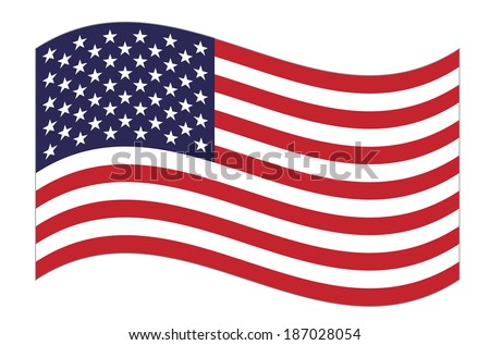 United States  flag waving. Vector