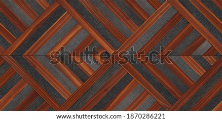 Wooden planks. Wood texture. Dark seamless parquet floor with chevron pattern. 