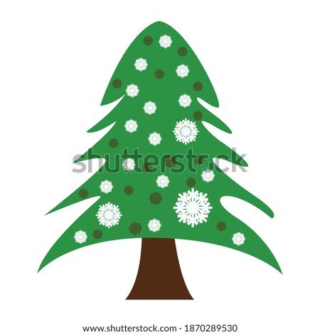 Colorful christmas tree icon. A Christmas tree is a decorated tree, usually an evergreen conifer, such as a spruce, pine, or fir, or an artificial tree of similar appearance.