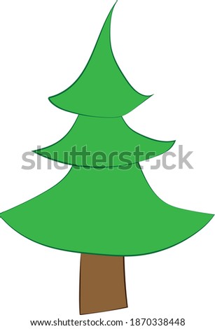Christmas tree. Merry Christmas and a happy new year. Flat style vector illustration. 