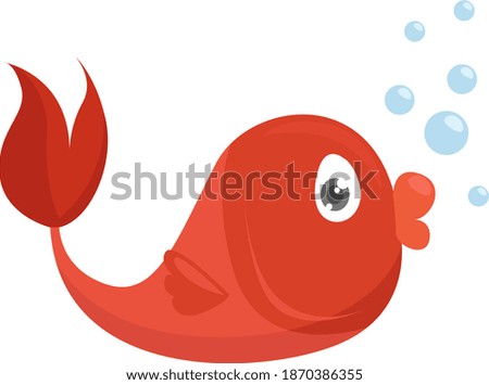 Small red fish, illustration, vector on white background.
