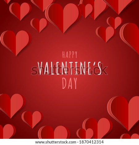 High Quality Paper Shape of Heart on Gradient Background . Poster of Love for your Design . Isolated Vector Elements