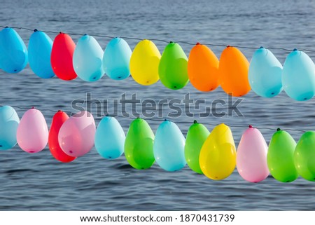 colorful balloons on the string