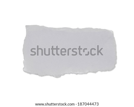 Blank torn paper on white backgrond