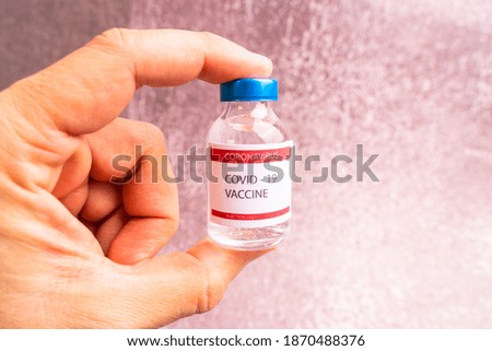 Covid-19 vaccine sample bottles.Shot on studio in artificial light.