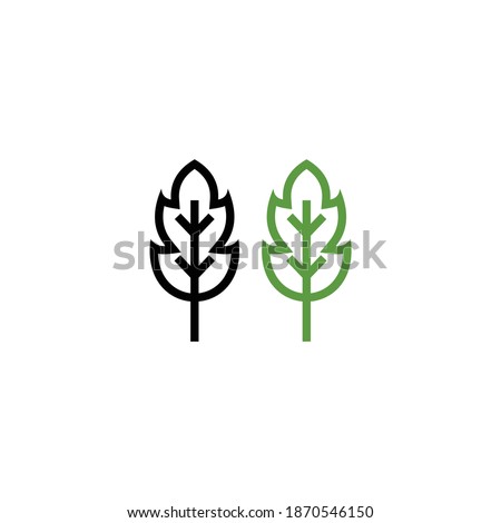 two mint leaves flat logo