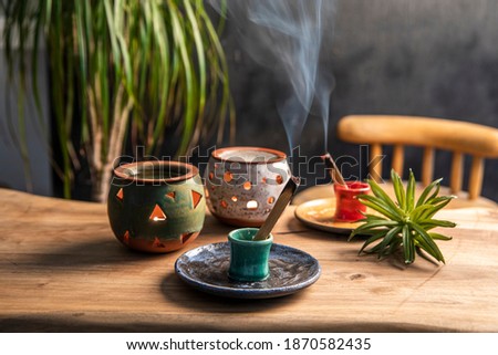 incense with ceramic plate zen relaxing