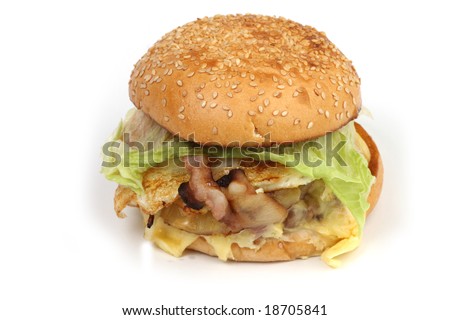 Isolated american hamburger 2
