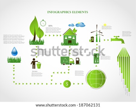 green energy, ecology info graphics collection - ENERGY industry - charts, symbols, graphic elements