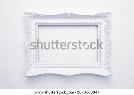 white frame for photo on a white background, top view