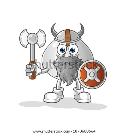meat bun viking with an ax illustration. character vector