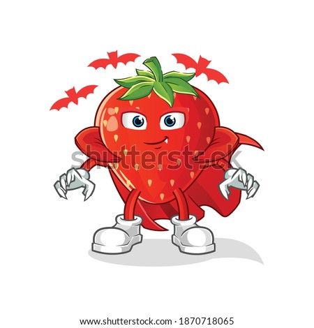 strawberry Dracula illustration. character vector