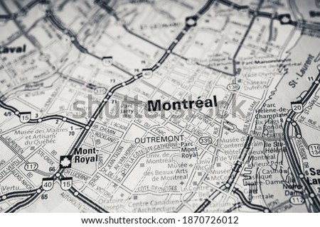 Montreal Canada travel map background