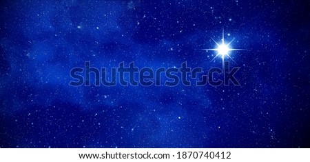 Amazing Polaris in deep starry night sky, space with stars, panoramic view
 Royalty-Free Stock Photo #1870740412