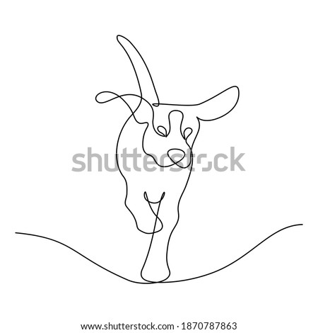Running dog in continuous line art drawing style. Minimalist black linear sketch isolated on white background. Vector illustration