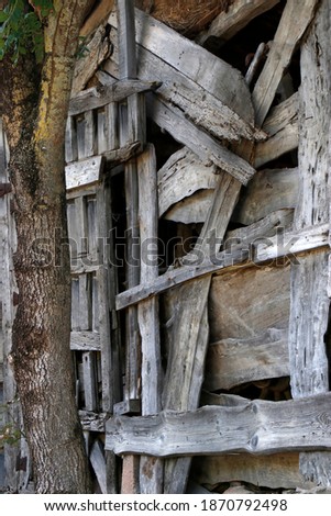 Wooden pile in a cottage