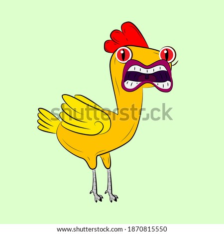 chicken laughing out loud, streetwear or t-shirt design